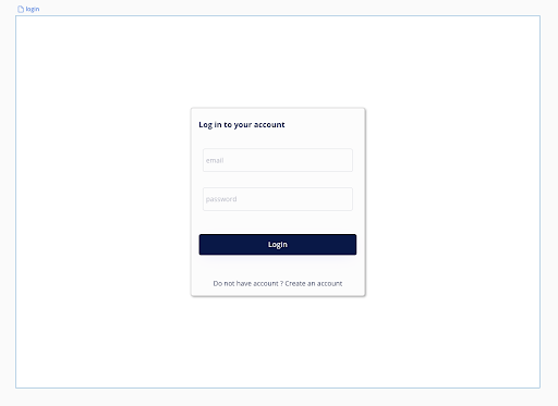 Sample login page in Bubble app