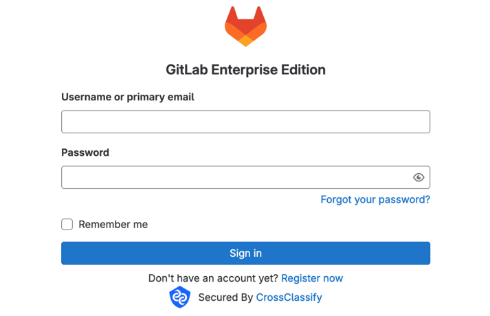 Gitlab secured by adaptive multi factor authentication CrossClassify